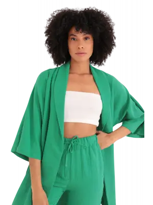 Modern Yeşil Kimono Üst