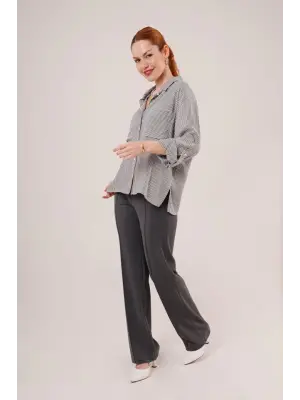 Omarı Gri Gömlek Yarasa Kol ve Cep Detaylarıyla Stilinizi Tamamlayın