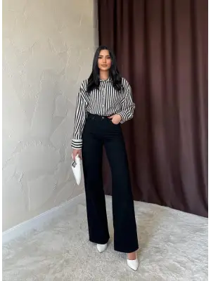 Omarı Rahat Siyah Kot Pantolon