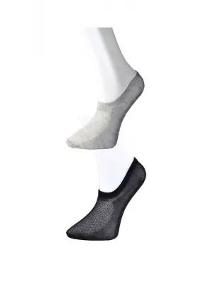Omarı Invisible Black and Gray Womens Socks 9 Pairs