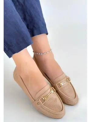 Nude Cilt Babet Ayakkabı Kadın Giyim