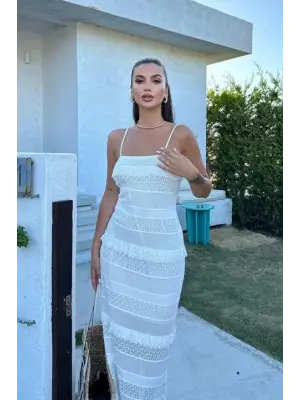 Omarı İnci Detaylı Zarif Elbise