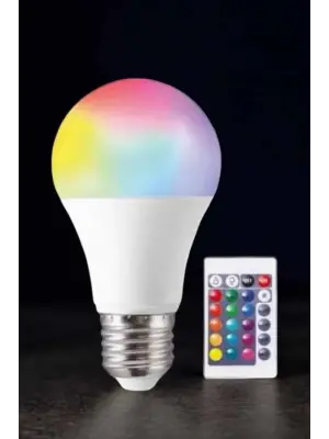 Renk Değiştirebilen Rgb Işıklı Led Ampul A+enerji 15 Watt Led Işık