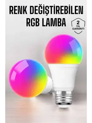 Renk Değiştirebilen Rgb Işıklı Led Ampul A+enerji 15 Watt Led Işık