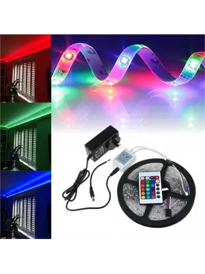 Omarı Dış ve İç Mekan için 5 Metre RGB Led Şerit Seti
