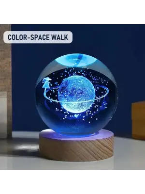 Renk Değiştiren Satürnlü Kız Cam Küre