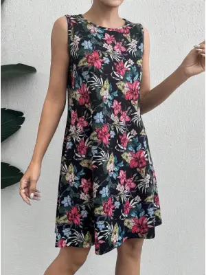 Omarı Çiçek Desenli Supreme Elbise