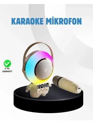 Renkli Işıklı Astronot Mini Bluetooth Speaker Ve Karaoke Mikrofon