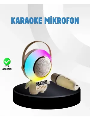 Renkli Işıklı Astronot Mini Bluetooth Speaker Ve Karaoke Mikrofon