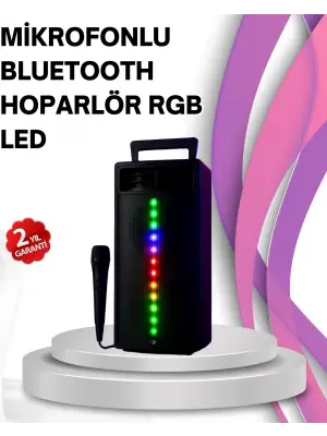Renkli Işıklı Bluetooth Hoparlör – Taşınabilir, Güçlü Ses Performansı