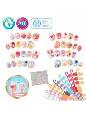 Omarı Renkli Kalpler ve Kıvrımlı Kurdeleler - Yedek Tırnak Paketi +4 yaş