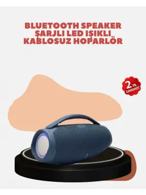 Renkli Led Efektli Suya Dayanıklı Taşınabilir Kablosuz Hoparlör