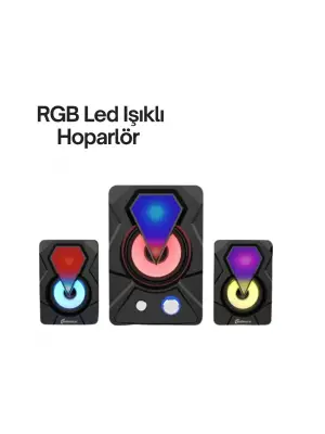 Renkli Led Işıklı Hoparlör