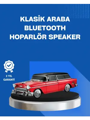 Retro Araba Şekilli Kablosuz Bluetooth Hoparlör