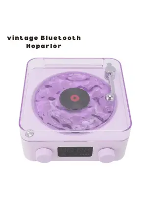 Retro Bluetooth Hoparlör Mor