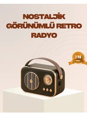 Retro Bluetooth Radyo – Nostaljik Tasarım, Tf Kart Ve Usb Destekli