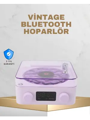 Retro Pikap Tasarımlı Bluetooth Hoparlör – Projektörlü Şarjlı Lamba