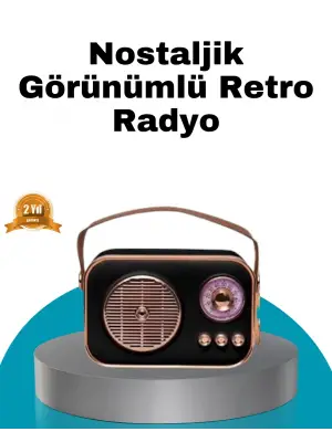 Retro Tarz Kablosuz Radyo – Bluetooth, Usb Ve Tf Kart Girişli