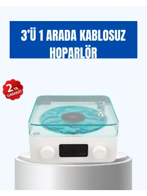 Retro Tasarımlı Gece Lambalı Bluetooth Hoparlör – Saat Ve Pil Göstergeli