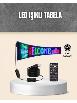 Rgb Kayar Yazılı Led Reklam Ekranı – Usb Bağlantılı Esnek Tasarım