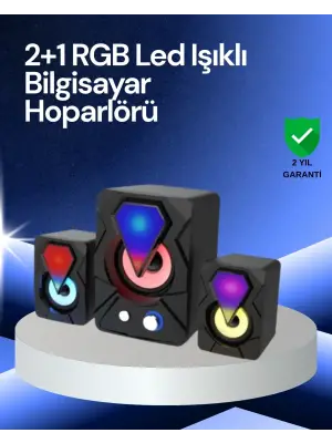 Rgb Led Işıklı 2.1 Usb Oyun Hoparlörü Derin Bas Ve Net Ses