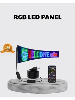 Rgb Led Panel – Çok Renkli, Kumandalı, Usb Bağlantılı Yazı Ve Gıf Gösterimli Akıllı Lamba