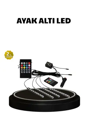 Rgb Müzik Kontrollü Araç Led Işık Seti 48 Led 12v Uzaktan Kumandalı
