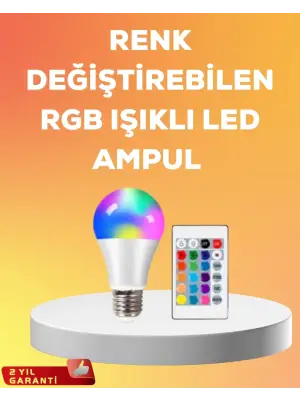 Rgb Uzaktan Kumandalı Led Ampul 16 Renk A Kalite 2025 Model Orijinal