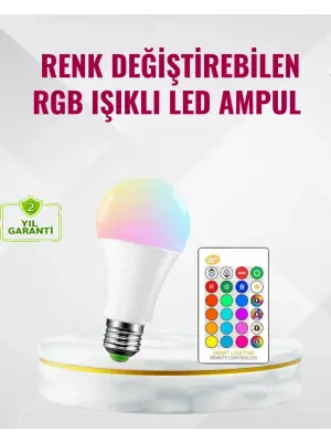 Rgb Uzaktan Kumandalı Led Ampul 16 Renk Dekoratif Aydınlatma