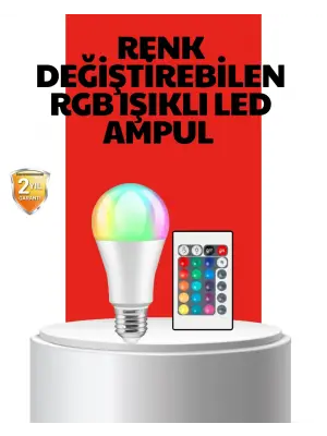 Rgb Uzaktan Kumandalı Led Ampul 16 Renkli A Kalite Orijinal
