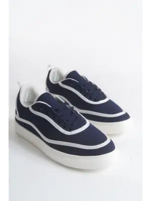 RS625 - Keten Erkek Spor Ayakkabı Lacivert Beyaz