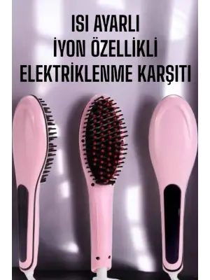 Saç Düzleştirici Tarak Isı Ayarlı Yıpranma Önleyici Düzleştirici Fön Tarak