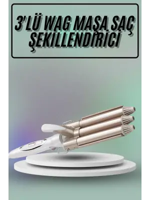 Saç Şekillendirici Wag Maşa Üçlü Yüksek Isı Ayarlı Seramik Kaplama