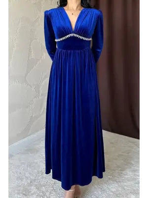 Omarı Göğüs Altı Taşlı Elbise Modelleri