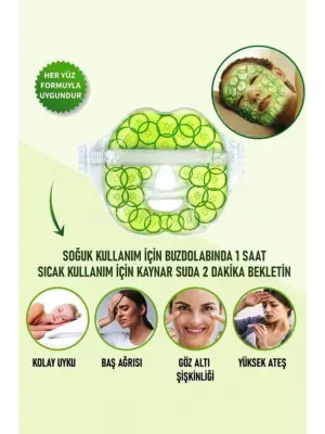 Salatalık Yüz Maske Jel Sıcak Soğuk Kullanım Rahatlatıcı
