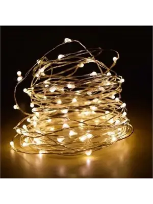 Sarı Peri LED Flaşlı Işık – 10 Metre Dekoratif Oda ve Organizasyon Aydınlatması