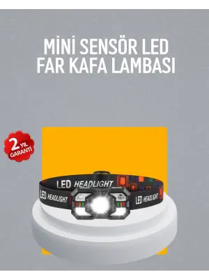 Şarj Edilebilir Led Far Hareket Sensörlü 5 Modlu Outdoor