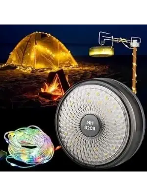 Şarjlı 10 Metre Ledli Şarj Göstergeli 8 Işık Modlu Hareketli Ve Flaşör Modlu Kamp Lambası Led Işık