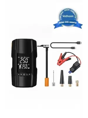 Şarjlı 10.000 Mah Akıllı Dijital Lastik Şişirme Pompası | 150 Psı | 12v Akü Şarj Takviyeli