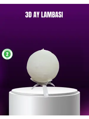 Şarjlı 3d Baskılı 16 Renk Ay Lambası  Stand