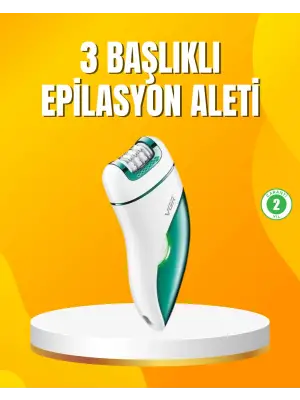 Şarjlı 3’ü 1 Arada Vgr Epilatör Led Işıklı Suya Dayanıklı Hassas Bölge Epilasyon Makinesi