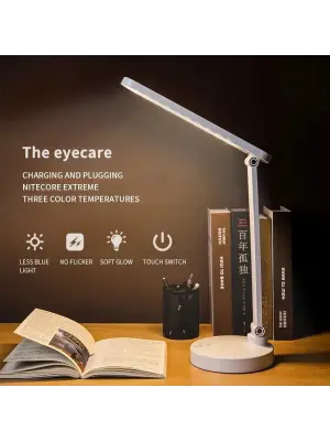 Şarjlı 40 Led Çalışma Okuma Işığı Kademeli Masa Lambası Ayarlanabilir Renk Tonu Ve Parlaklık Ps-1912