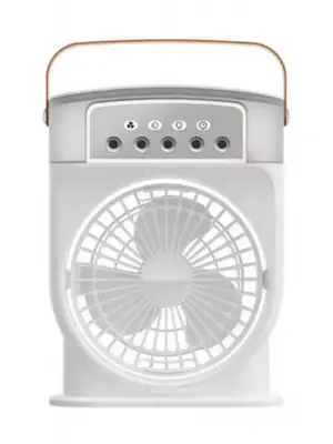 Şarjlı 600 Ml Su Hazneli Taşınabilir Masaüstü Vanilatör  Güçlü Fan Ve 2000 Mah Pil Beyaz