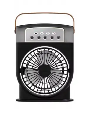 Şarjlı 600 Ml Su Hazneli Taşınabilir Masaüstü Vanilatör  Güçlü Fan Ve 2000 Mah Pil Siyah