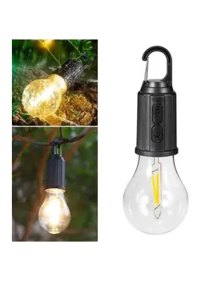 Şarjlı Aydınlatma Ampul Tasarımlı Ambians Işık Askılı Kamp Lambası