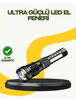 Şarjlı El Feneri Yüksek Işık Gücü Uzun Menzil