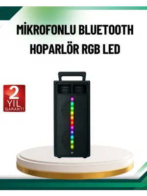Şarjlı Işıklı Bluetooth Hoparlör | Usb, Aux, Tf Kart Ve Radyo Destekli
