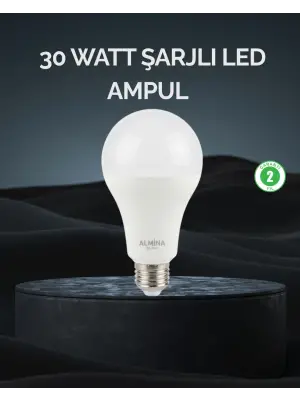 Şarjlı Led Ampul 30 Watt Soğuk Beyaz