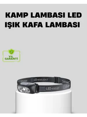 Şarjlı Led Kafa Feneri | 4 Modlu Akıllı Sensörlü Far | Su Geçirmez Ipx5 Kamp Ve Balıkçı Lambası