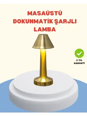 Şarjlı Masa Lambası 3 Işık Modu Kademesiz Karartma Metal Gövde